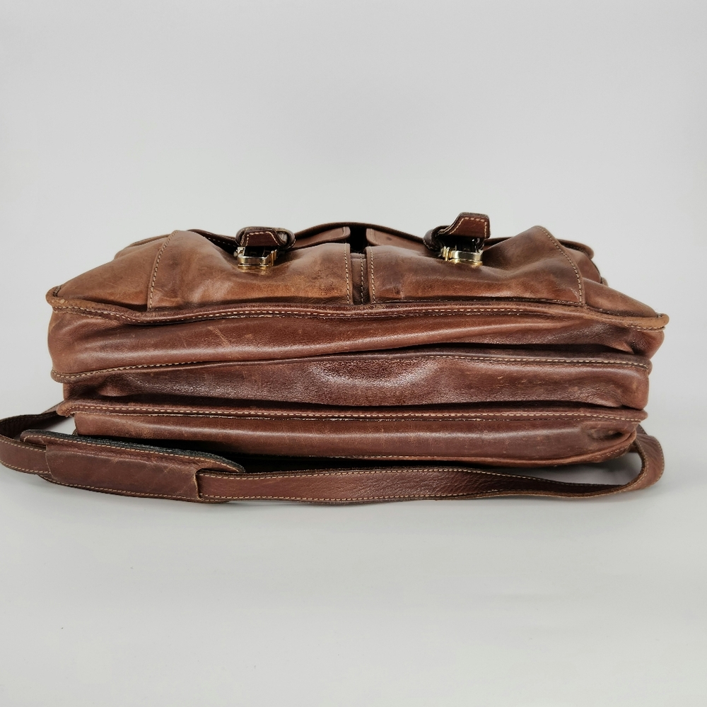 Classic Tan Leather Briefcase - Picture 6 of 16